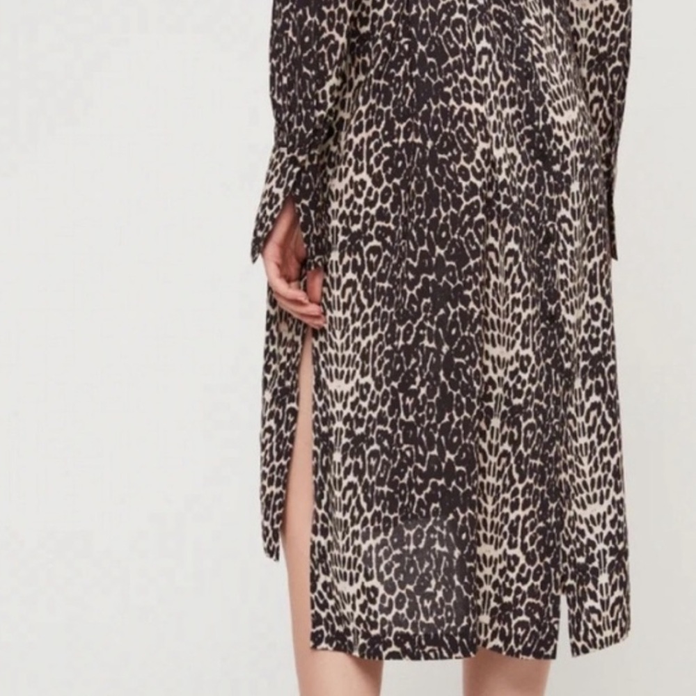 All saints leopard midi dress long sleeve - Picture 7 of 14